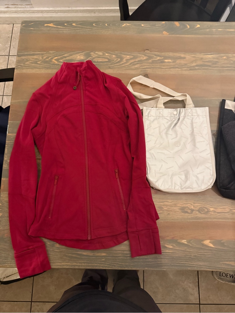 lululemon athletica define pink red zip-front jacket